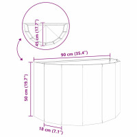 Produktbild för Planteringskärl Svart 90 x 45 x 50 cm Stål