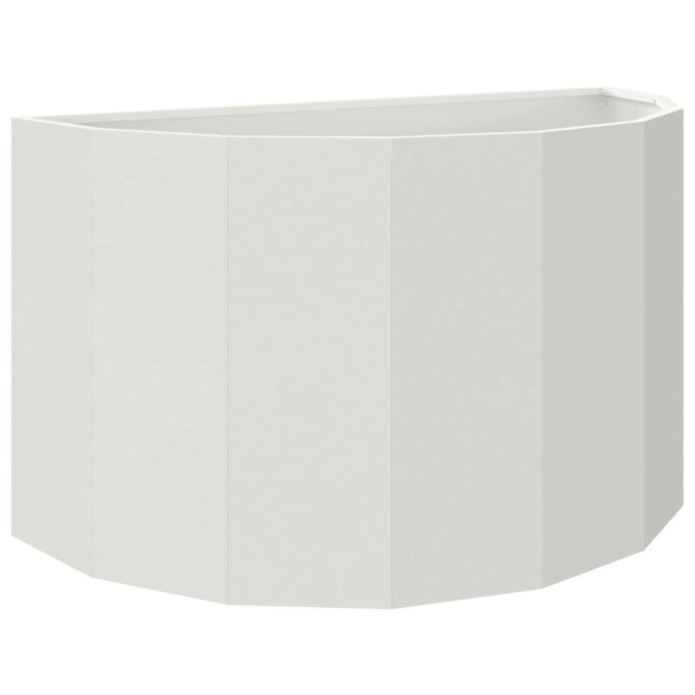 Produktbild för Planteringskärl Vit 90 x 45 x 50 cm Stål