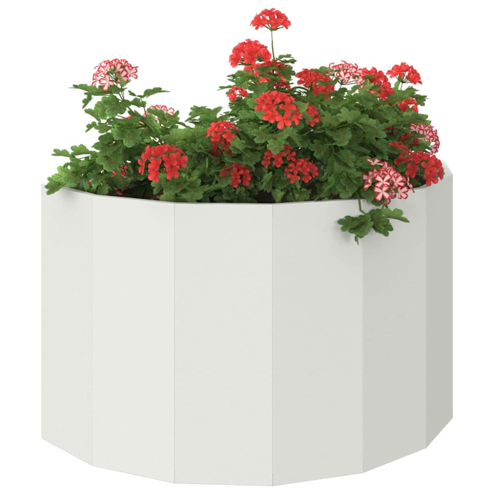 Produktbild för Planteringskärl Vit 90 x 45 x 50 cm Stål