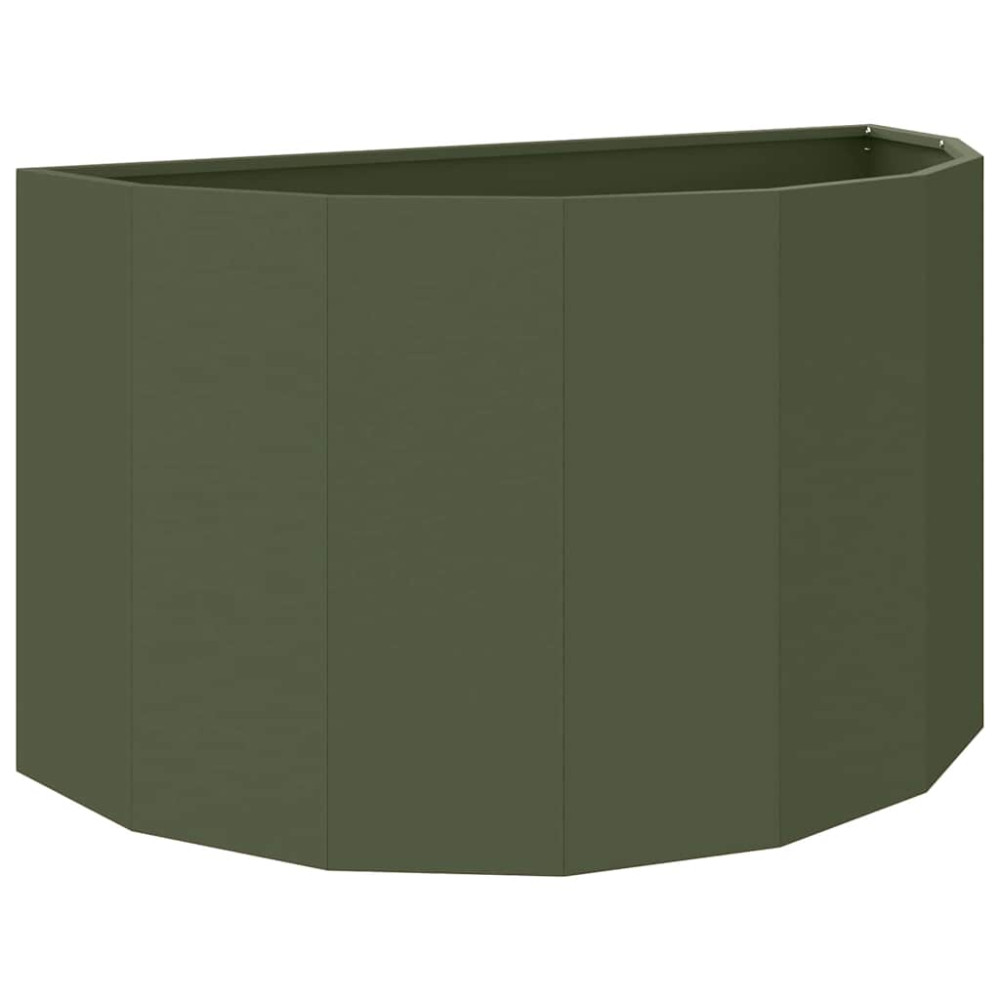 Produktbild för Planteringskärl Olivgrön 90 x 45 x 50 cm Stål