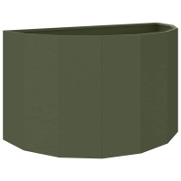 Produktbild för Planteringskärl Olivgrön 90 x 45 x 50 cm Stål
