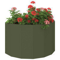 Produktbild för Planteringskärl Olivgrön 90 x 45 x 50 cm Stål