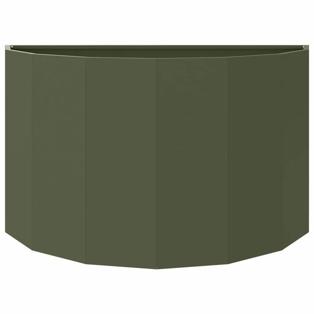 Produktbild för Planteringskärl Olivgrön 90 x 45 x 50 cm Stål