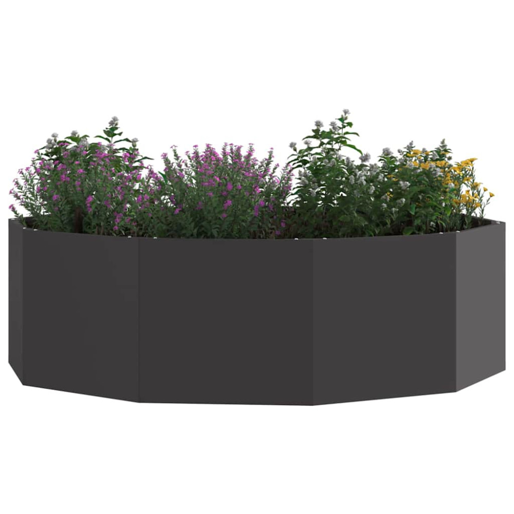Produktbild för Planteringskärl Svart 120 x 120 x 35 cm Stål