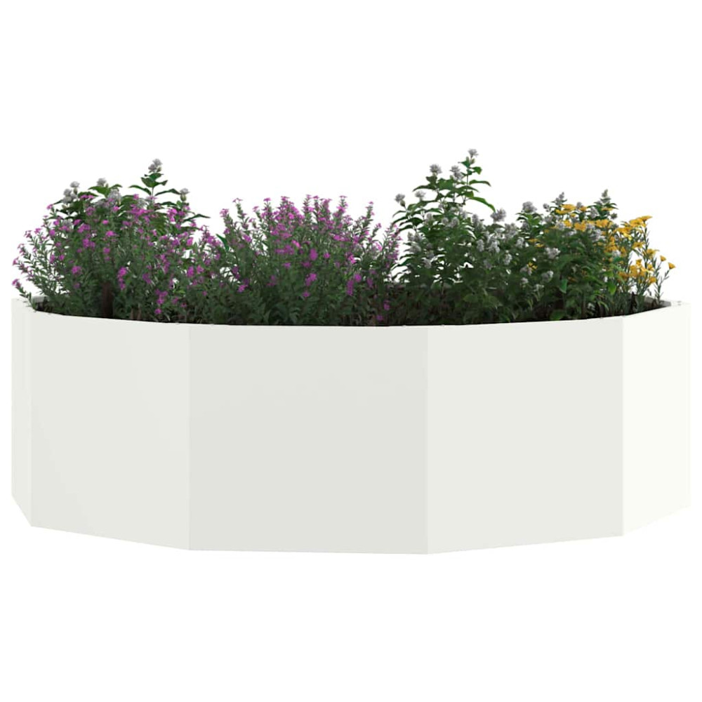 Produktbild för Planteringskärl Vit 120 x 120 x 35 cm Stål