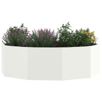 Produktbild för Planteringskärl Vit 120 x 120 x 35 cm Stål