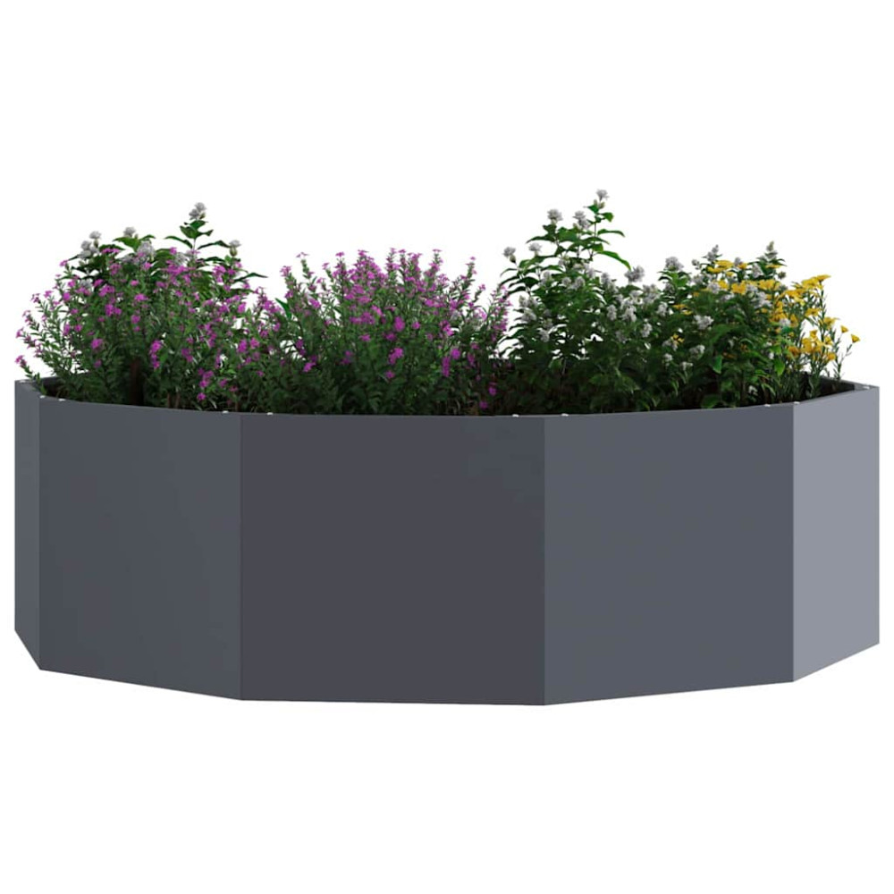 Produktbild för Planteringskärl Antracit 120 x 120 x 35 cm Stål