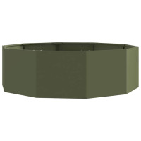 Produktbild för Planteringskärl Olivgrön 120 x 120 x 35 cm Stål