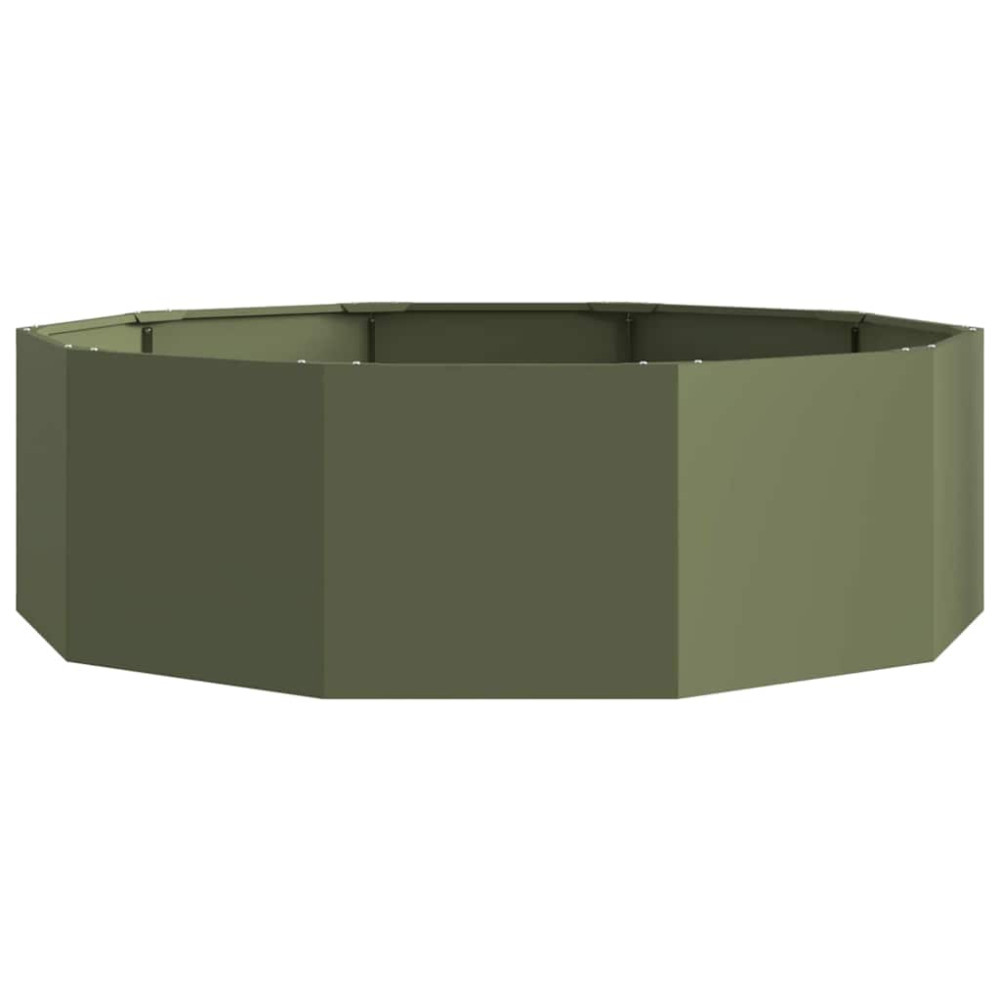 Produktbild för Planteringskärl Olivgrön 120 x 120 x 35 cm Stål