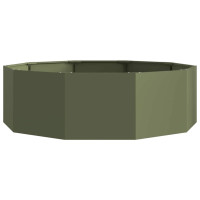Produktbild för Planteringskärl Olivgrön 120 x 120 x 35 cm Stål