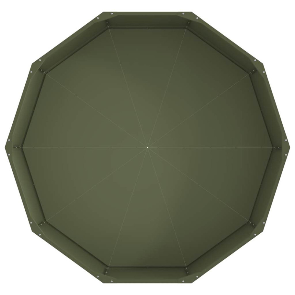 Produktbild för Planteringskärl Olivgrön 120 x 120 x 35 cm Stål