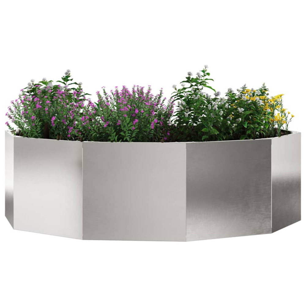 Produktbild för Planteringskärl Silver 120 x 120 x 35 cm Rostfritt stål