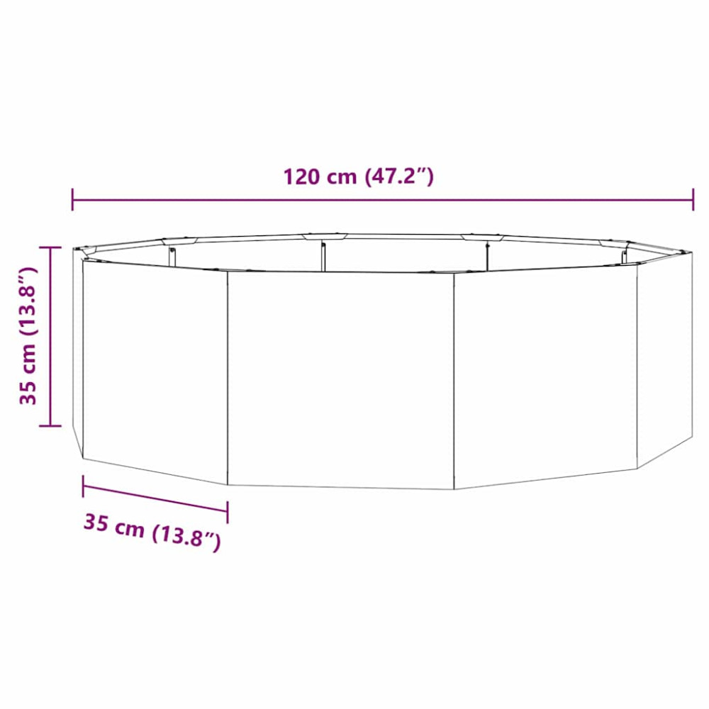 Produktbild för Planteringskärl Silver 120 x 120 x 35 cm Rostfritt stål