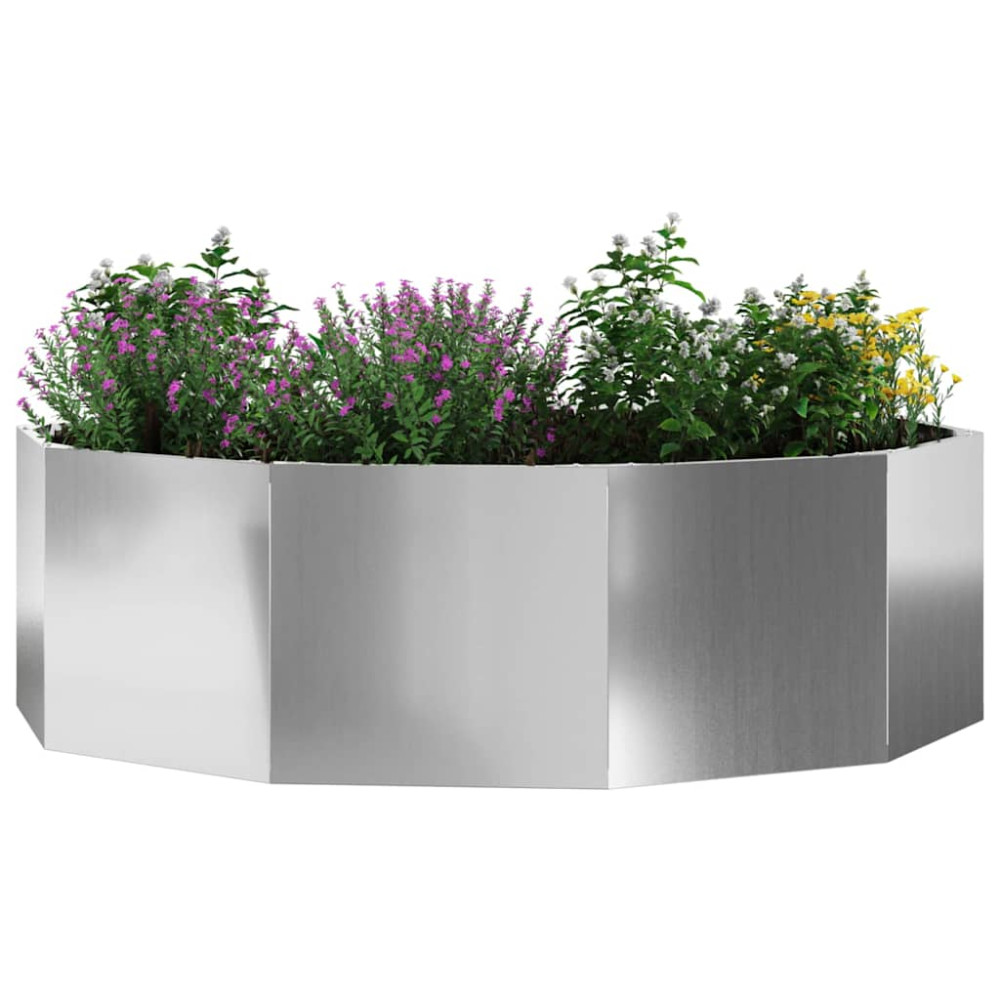 Produktbild för Planteringskärl Silver 120 x 120 x 35 cm Galvaniserat Stål