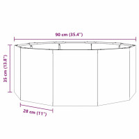 Produktbild för Planteringskärl Svart 90 x 90 x 35 cm Stål