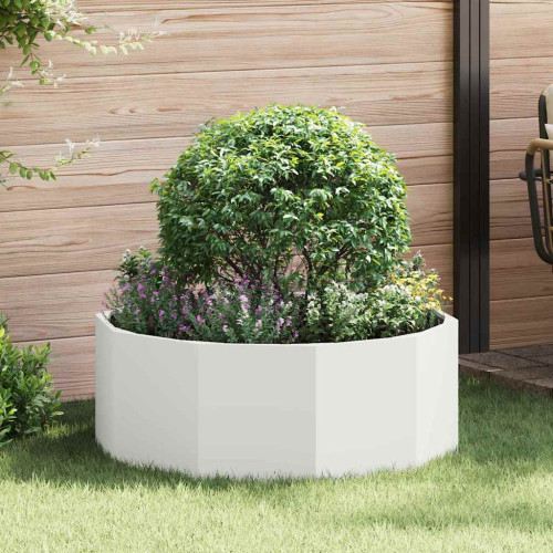 vidaXL Planteringskärl Vit 90 x 90 x 35 cm Stål