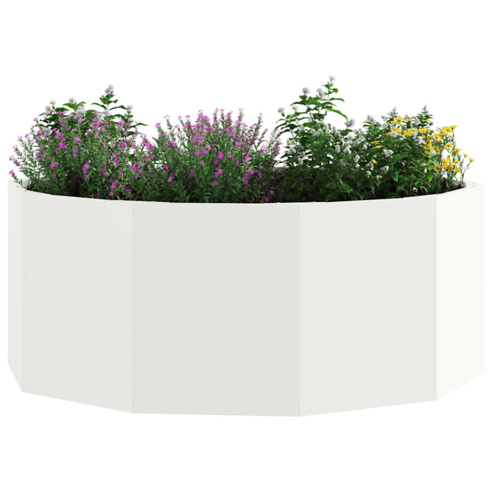 Produktbild för Planteringskärl Vit 90 x 90 x 35 cm Stål