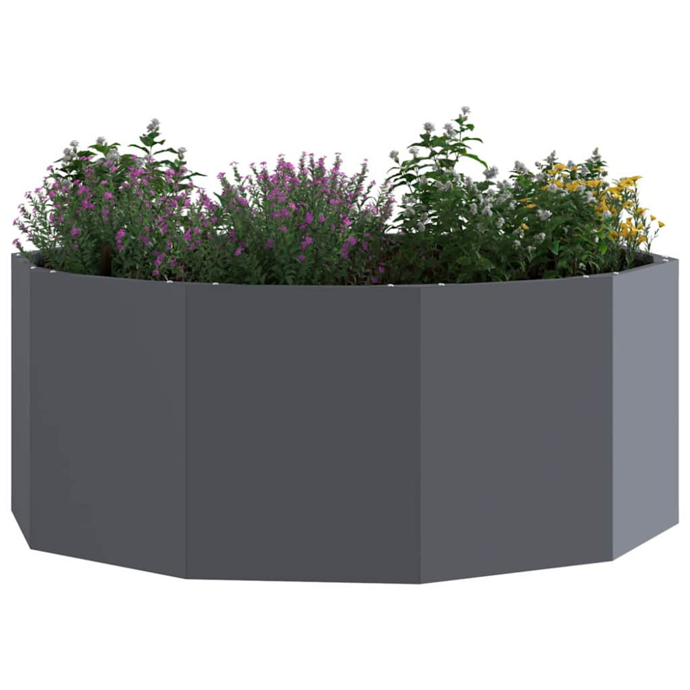 Produktbild för Planteringskärl Antracit 90 x 90 x 35 cm Stål