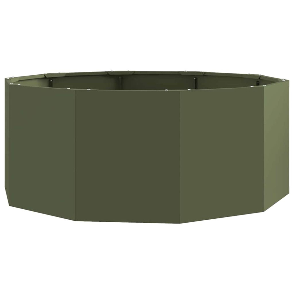 Produktbild för Planteringskärl Olivgrön 90 x 90 x 35 cm Stål