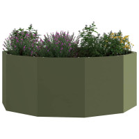Produktbild för Planteringskärl Olivgrön 90 x 90 x 35 cm Stål