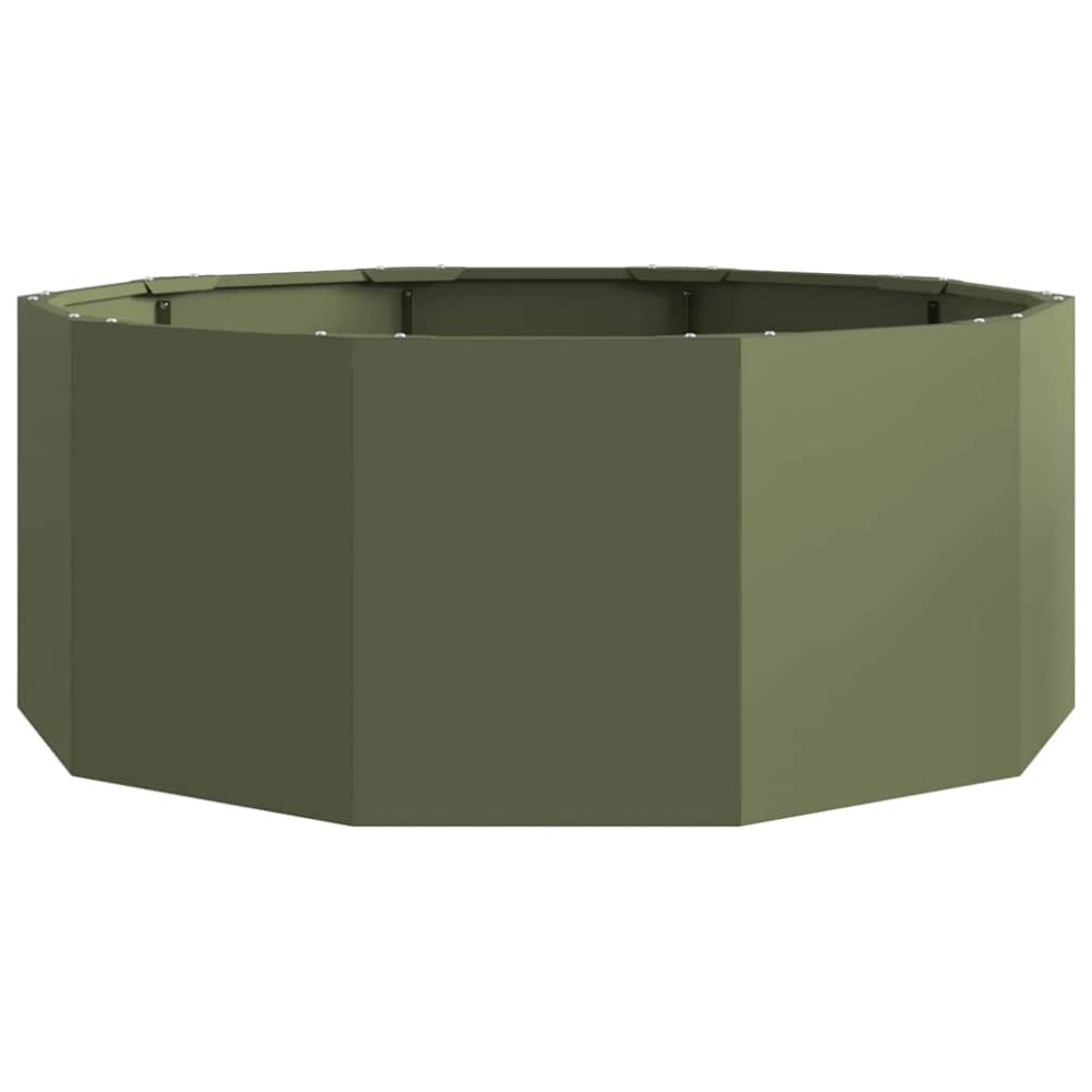 Produktbild för Planteringskärl Olivgrön 90 x 90 x 35 cm Stål