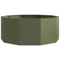 Produktbild för Planteringskärl Olivgrön 90 x 90 x 35 cm Stål