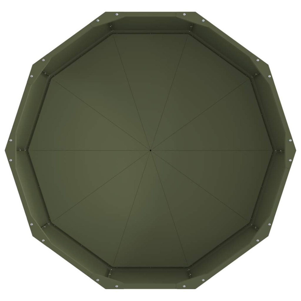 Produktbild för Planteringskärl Olivgrön 90 x 90 x 35 cm Stål