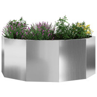 Produktbild för Planteringskärl Silver 90 x 90 x 35 cm Galvaniserat Stål