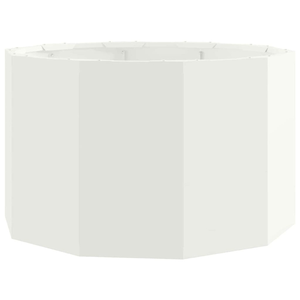 Produktbild för Planteringskärl Vit 60 x 60 x 35 cm Stål