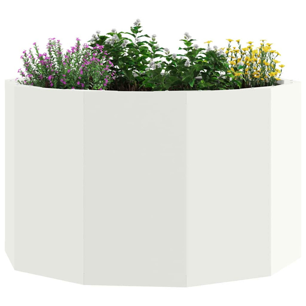 Produktbild för Planteringskärl Vit 60 x 60 x 35 cm Stål