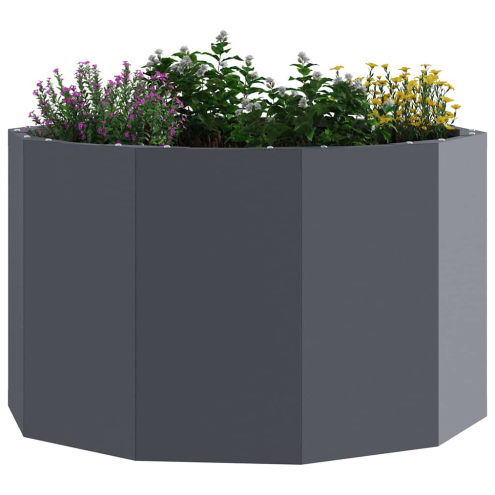 Produktbild för Planteringskärl Antracit 60 x 60 x 35 cm Stål