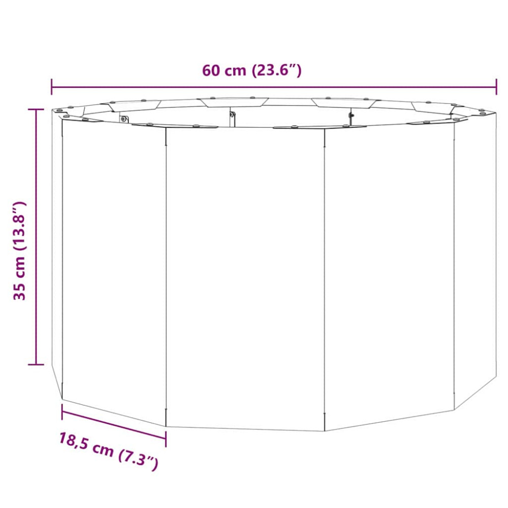 Produktbild för Planteringskärl Silver 60 x 60 x 35 cm Rostfritt stål