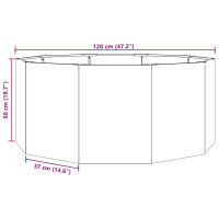 Produktbild för Planteringskärl Svart 120 x 120 x 50 cm Stål