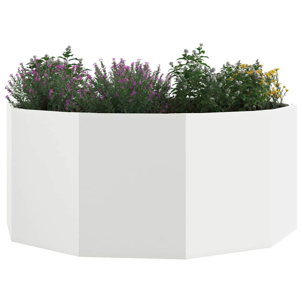 Produktbild för Planteringskärl Vit 120 x 120 x 50 cm Stål
