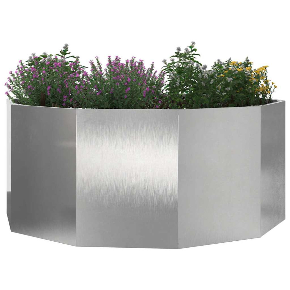 Produktbild för Planteringskärl Silver 120 x 120 x 50 cm Rostfritt stål
