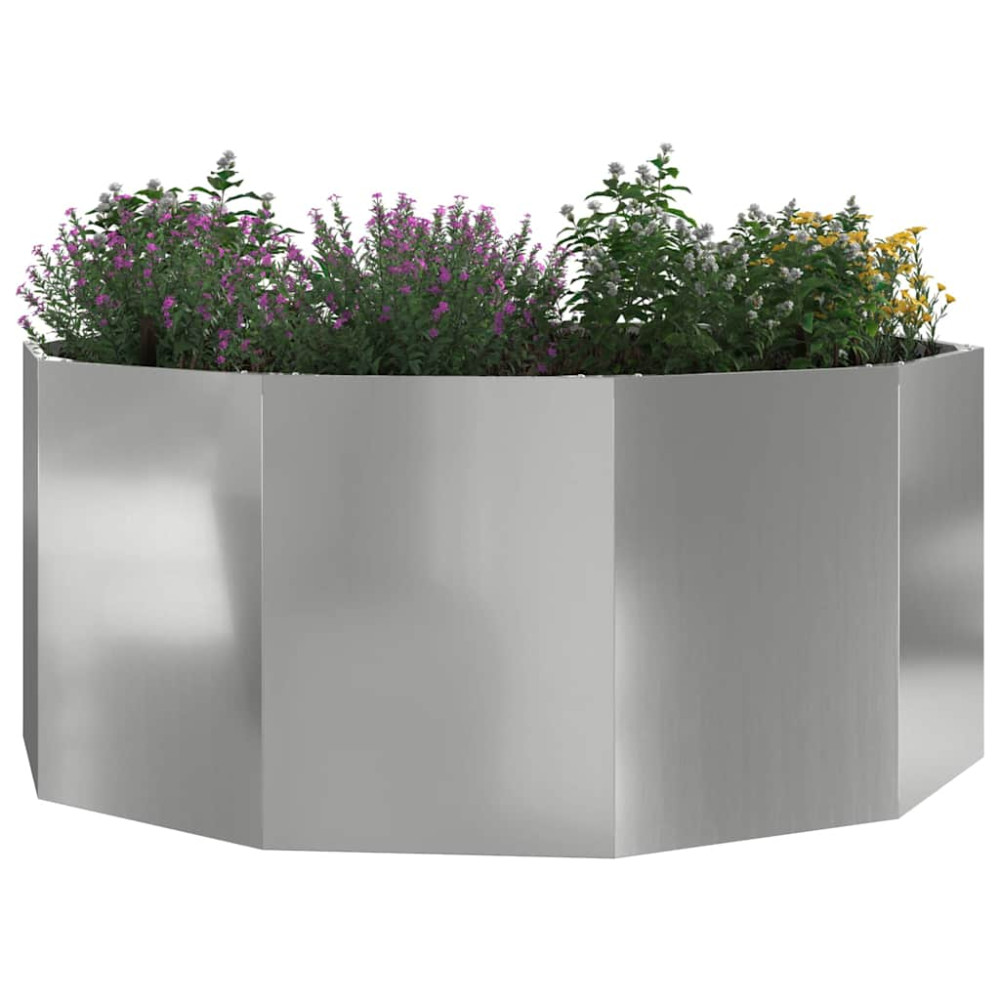 Produktbild för Planteringskärl Silver 120 x 120 x 50 cm Galvaniserat Stål