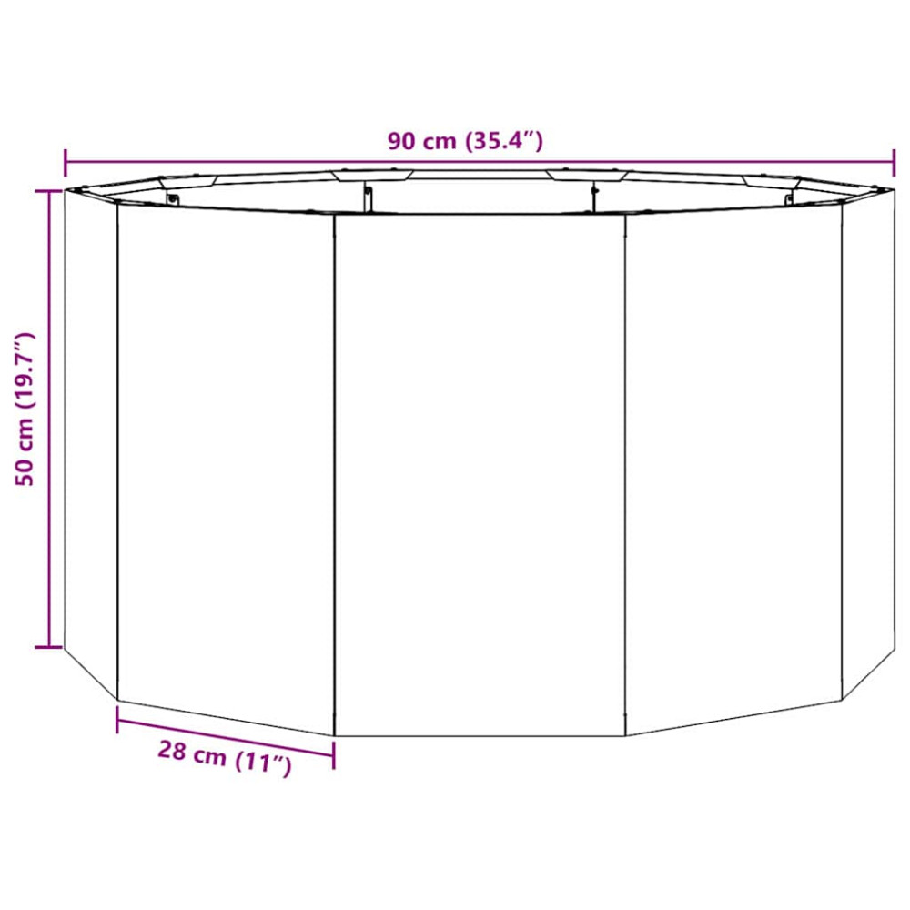 Produktbild för Planteringskärl Silver 90 x 90 x 50 cm Galvaniserat Stål