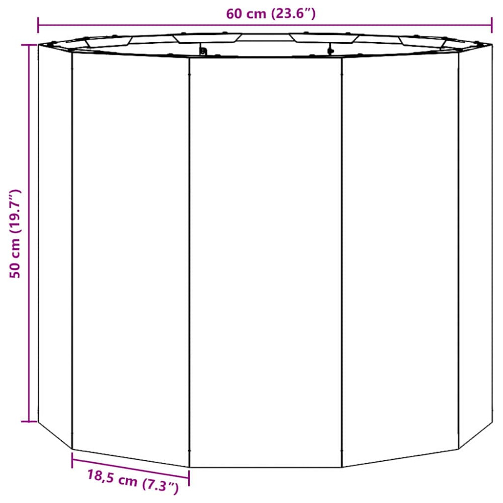 Produktbild för Planteringskärl Silver 60 x 60 x 50 cm Galvaniserat Stål