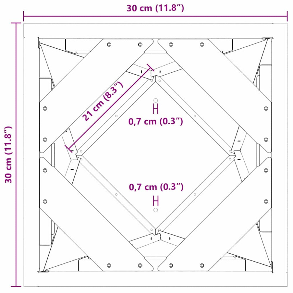 Produktbild för Planteringskärl Svart 30 x 30 x 75 cm Stål