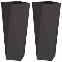 Produktbild för Planteringskärl 2 pcs Svart 30 x 30 x 75 cm Stål