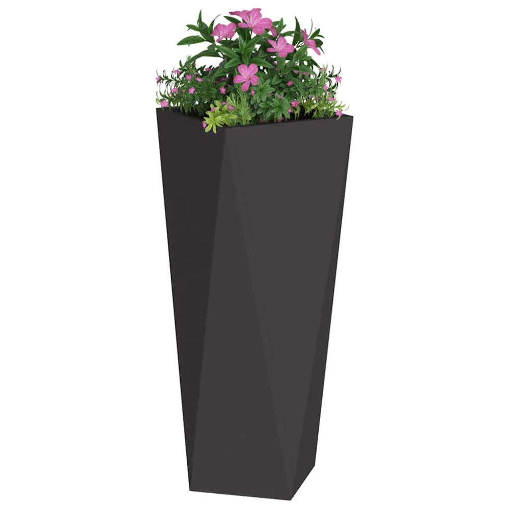 Produktbild för Planteringskärl 2 pcs Svart 30 x 30 x 75 cm Stål