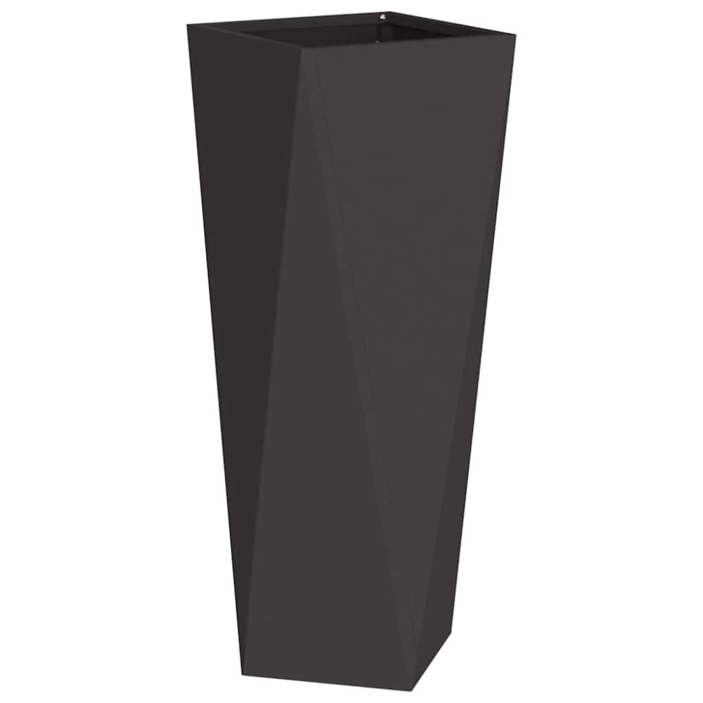 Produktbild för Planteringskärl 2 pcs Svart 30 x 30 x 75 cm Stål
