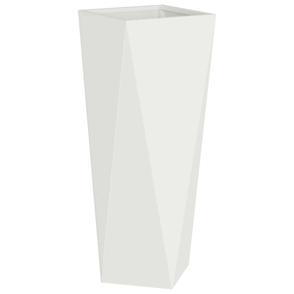 Produktbild för Planteringskärl 2 pcs Vit 30 x 30 x 75 cm Stål
