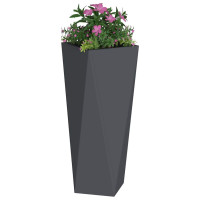 Produktbild för Planteringskärl Antracit 30 x 30 x 75 cm Stål