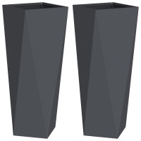 Produktbild för Planteringskärl 2 pcs Antracit 30 x 30 x 75 cm Stål
