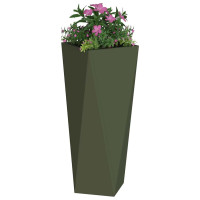 Produktbild för Planteringskärl 2 pcs Olivgrön 30 x 30 x 75 cm Stål