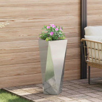 Produktbild för Planteringskärl 2 pcs Silver 30 x 30 x 75 cm Galvaniserat Stål