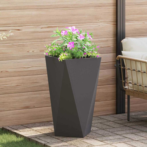 vidaXL Planteringskärl Svart 40 x 40 x 75 cm Stål