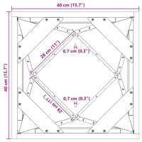 Produktbild för Planteringskärl 2 pcs Svart 40 x 40 x 75 cm Stål