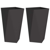 Produktbild för Planteringskärl 2 pcs Svart 40 x 40 x 75 cm Stål